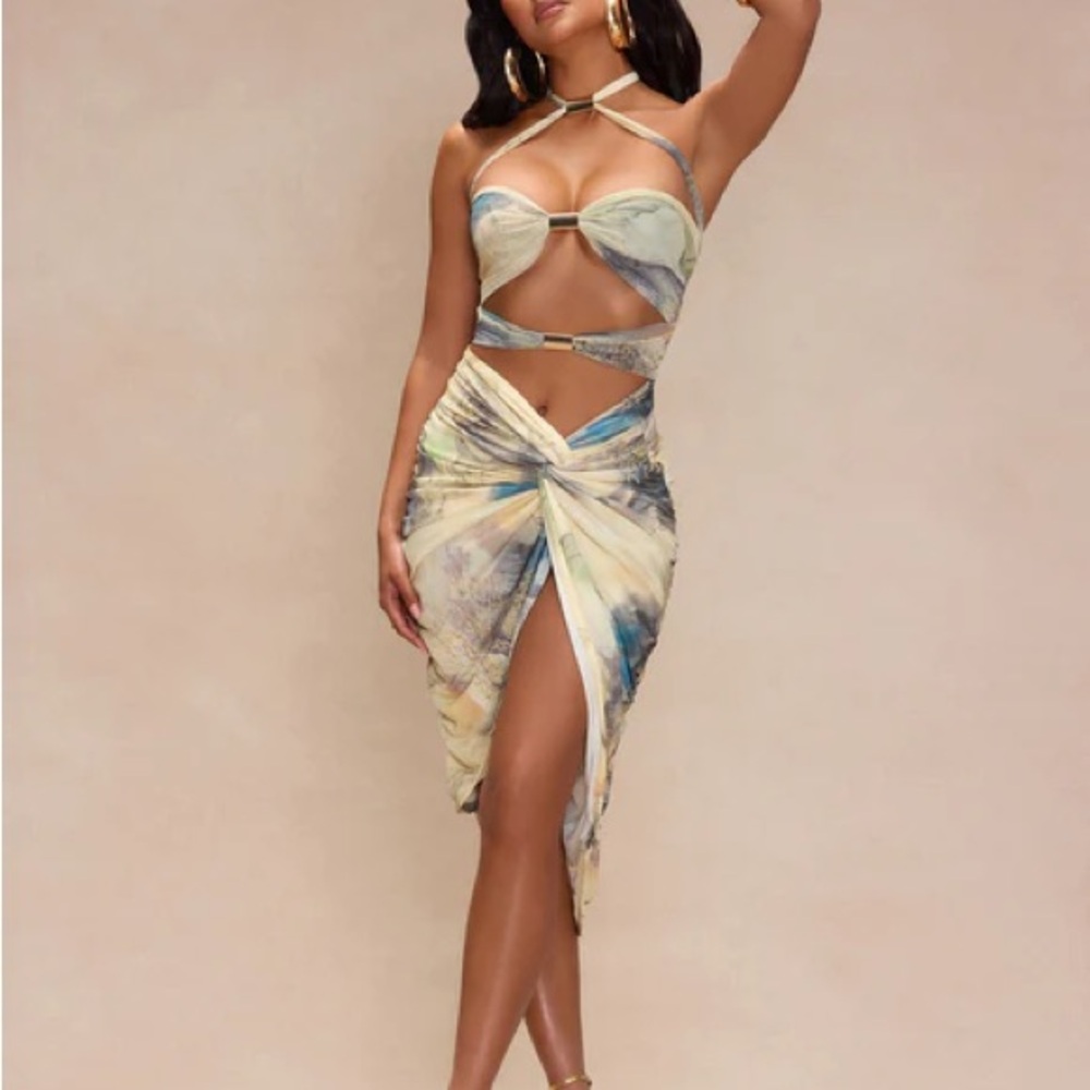Chic Multi-Color Cutout Dress